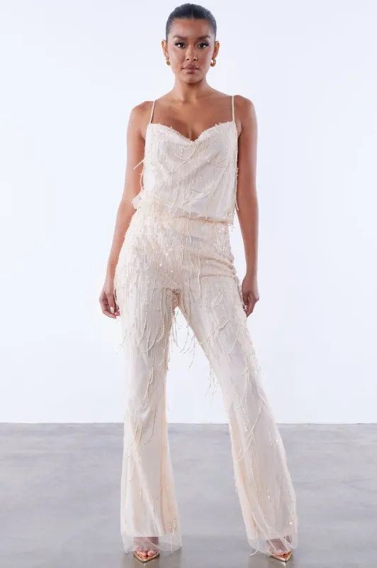 Isabelle Sequin Pant - Nude sold by Fashion Nova