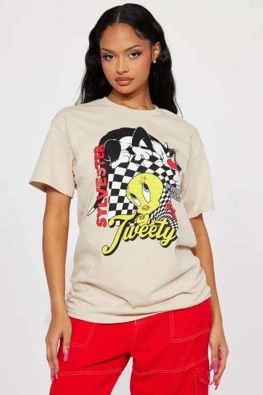 Tweety And Sylverster Graphic Tee - Sand sold by Fashion Nova