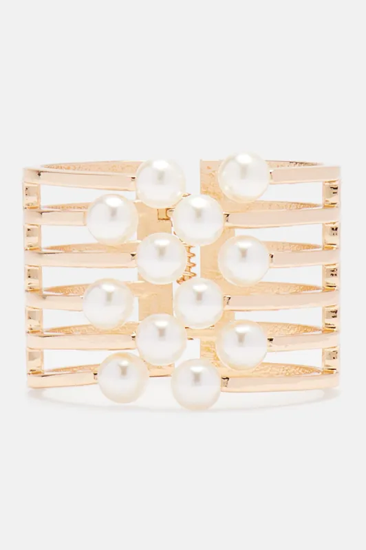 Stay Solid Cuff Bracelet - Gold sold by Fashion Nova