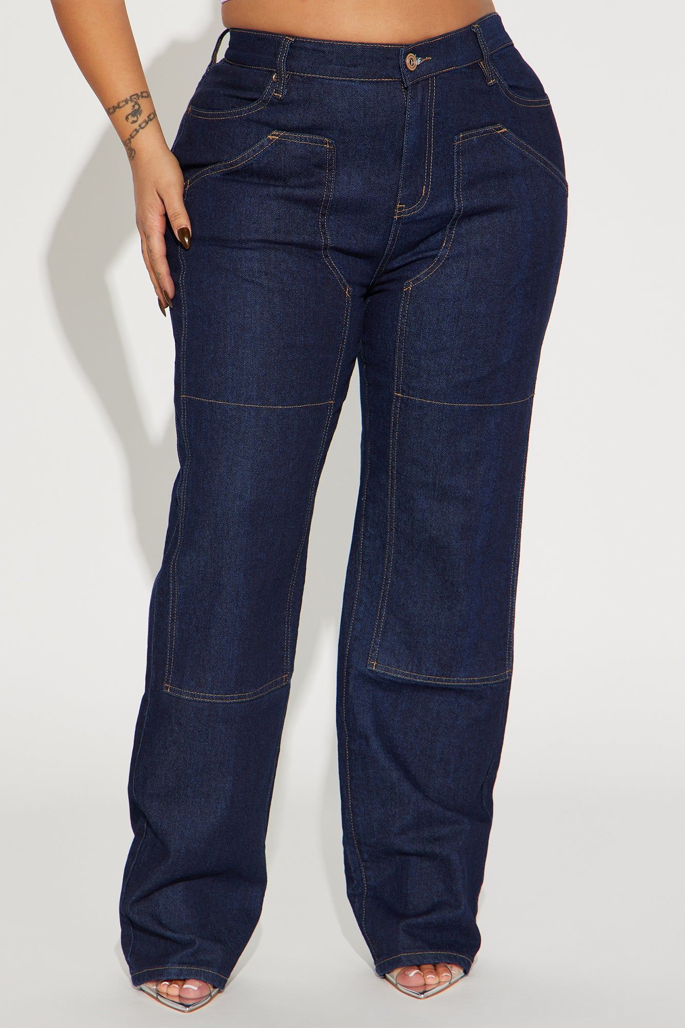 Top Shelf Baggy Straight Leg Jeans - Dark Wash sold by Fashion Nova product image thumbnail 5