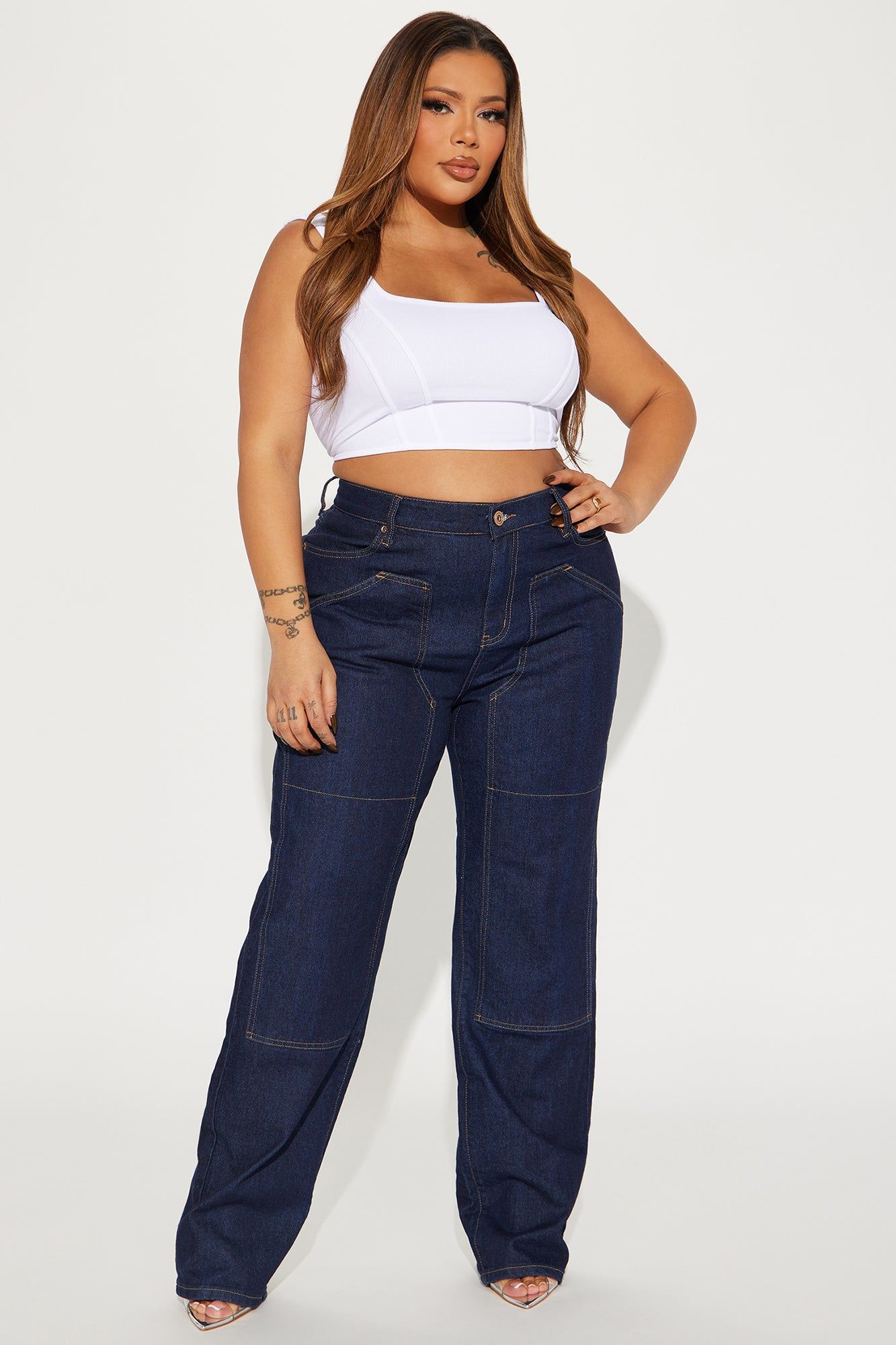 Top Shelf Baggy Straight Leg Jeans - Dark Wash sold by Fashion Nova product image thumbnail 4