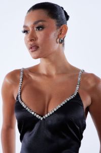 Helena Satin Gown - Black sold by Fashion Nova