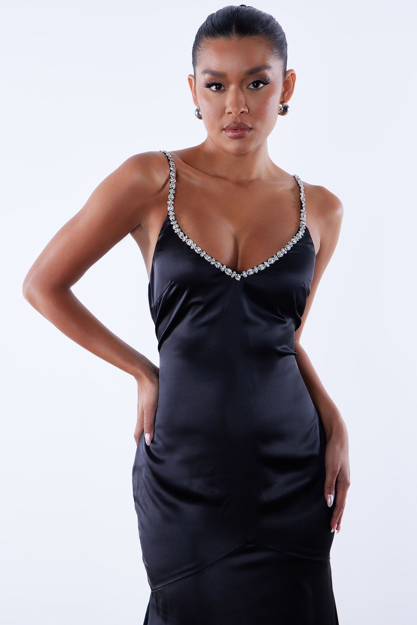 Helena Satin Gown - Black sold by Fashion Nova product image thumbnail 2