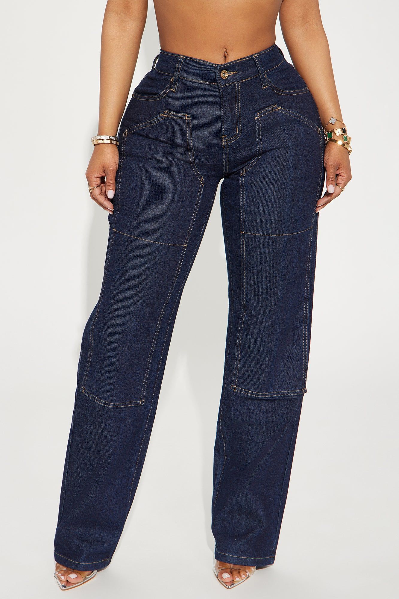 Top Shelf Baggy Straight Leg Jeans - Dark Wash sold by Fashion Nova product image thumbnail 2