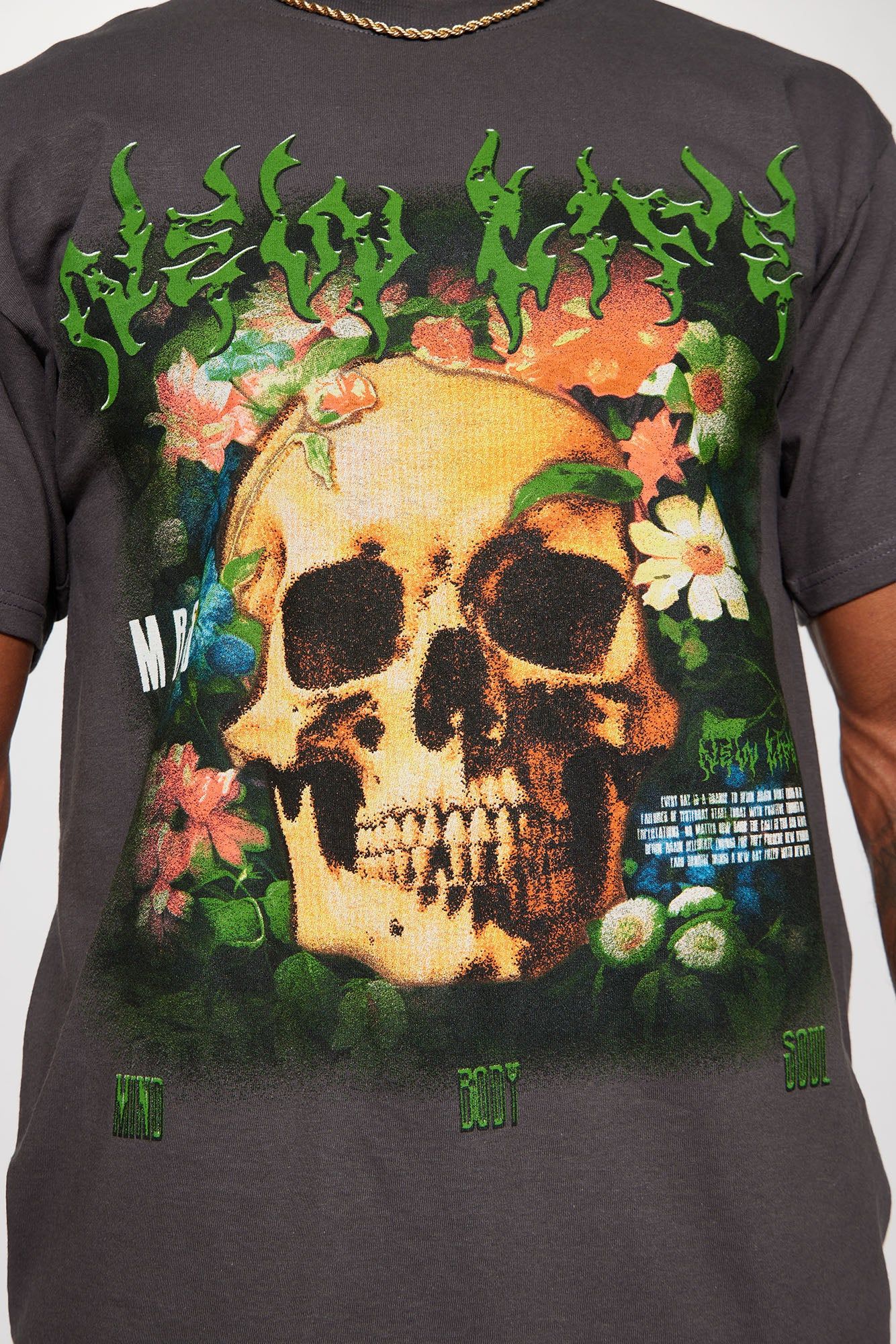 New Life New Mind Short Sleeve Tee - Charcoal sold by Fashion Nova product image thumbnail 4