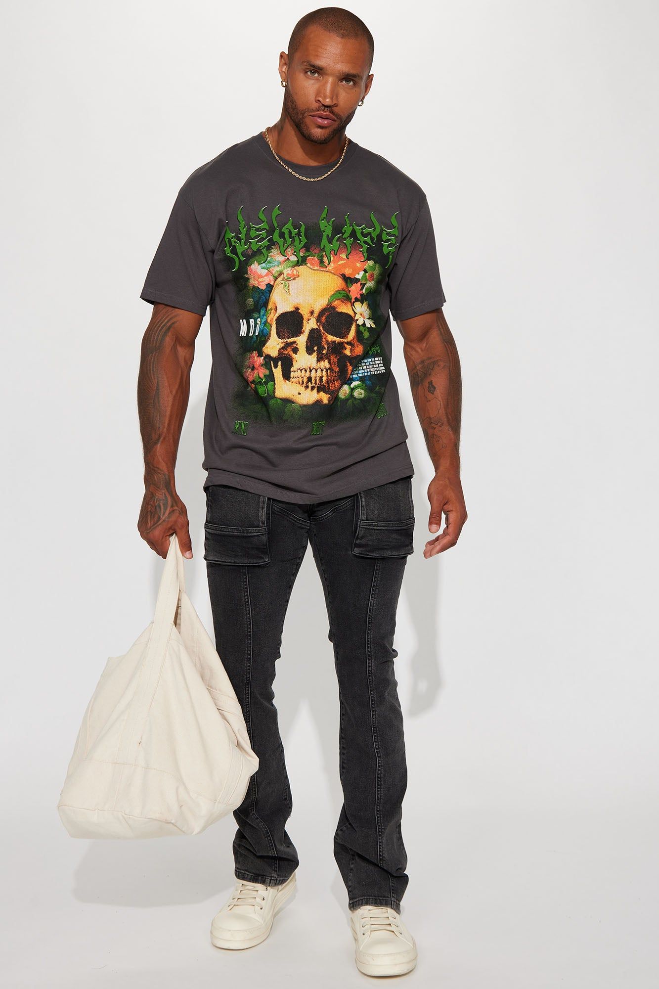 New Life New Mind Short Sleeve Tee - Charcoal sold by Fashion Nova product image thumbnail 3