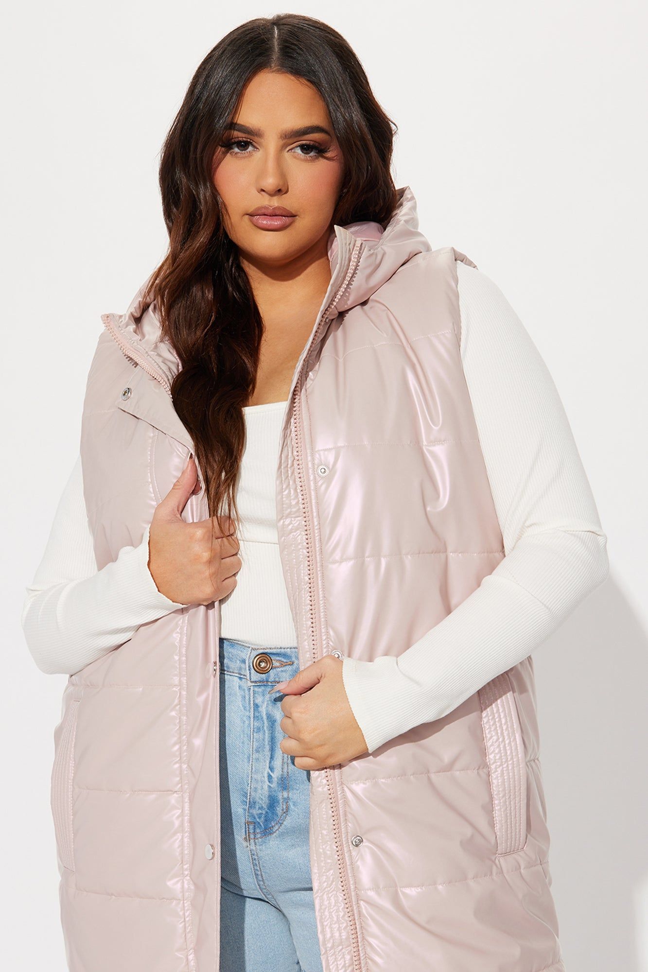Diamond Girl Faux Leather Puffer Vest - Pink sold by Fashion Nova product image thumbnail 5
