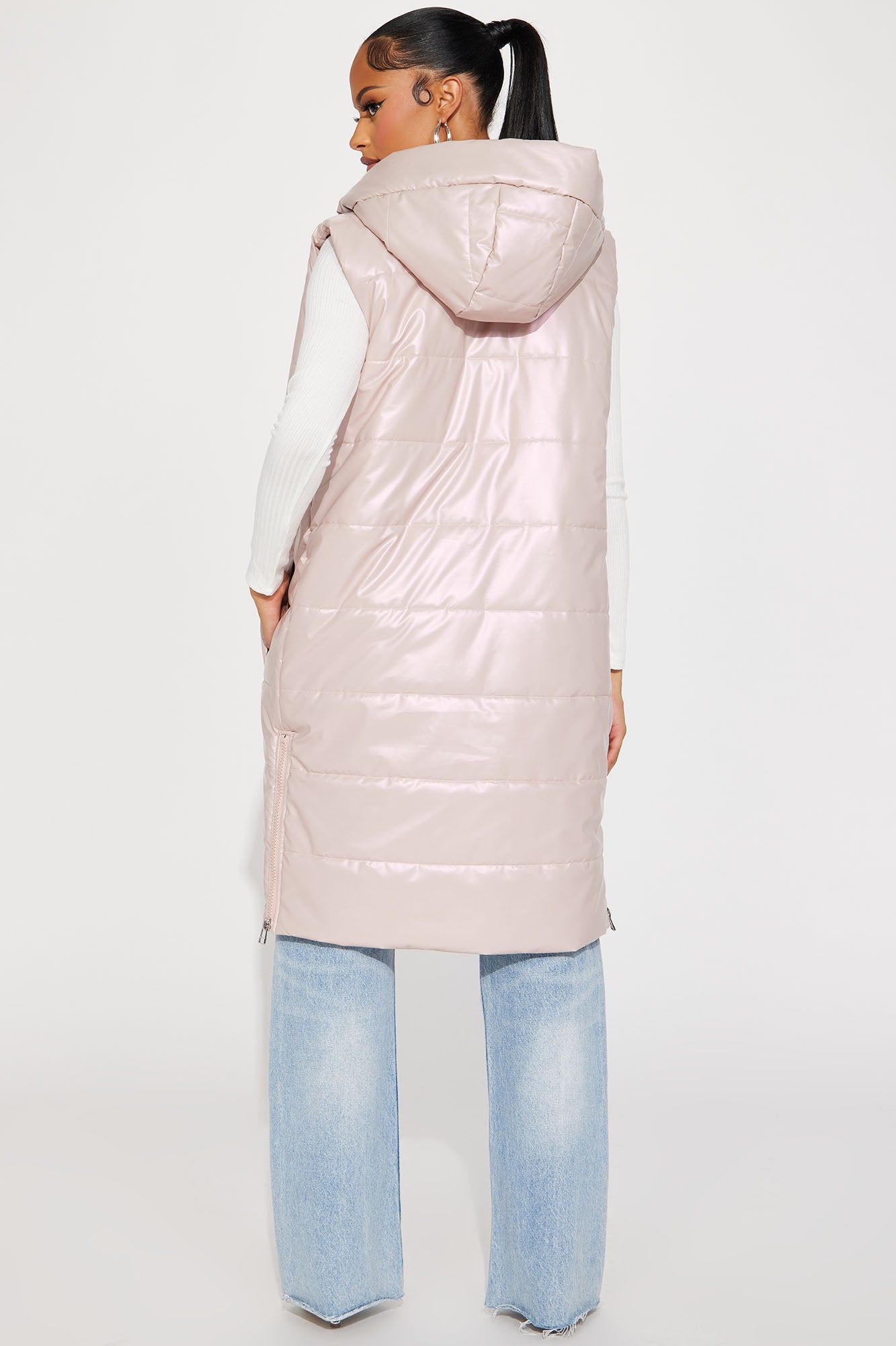 Diamond Girl Faux Leather Puffer Vest - Pink sold by Fashion Nova product image thumbnail 3