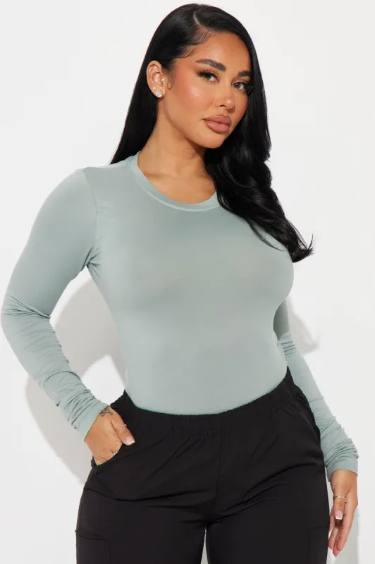 Stretch Uniform UnderScrub Shirt - Sage sold by Fashion Nova