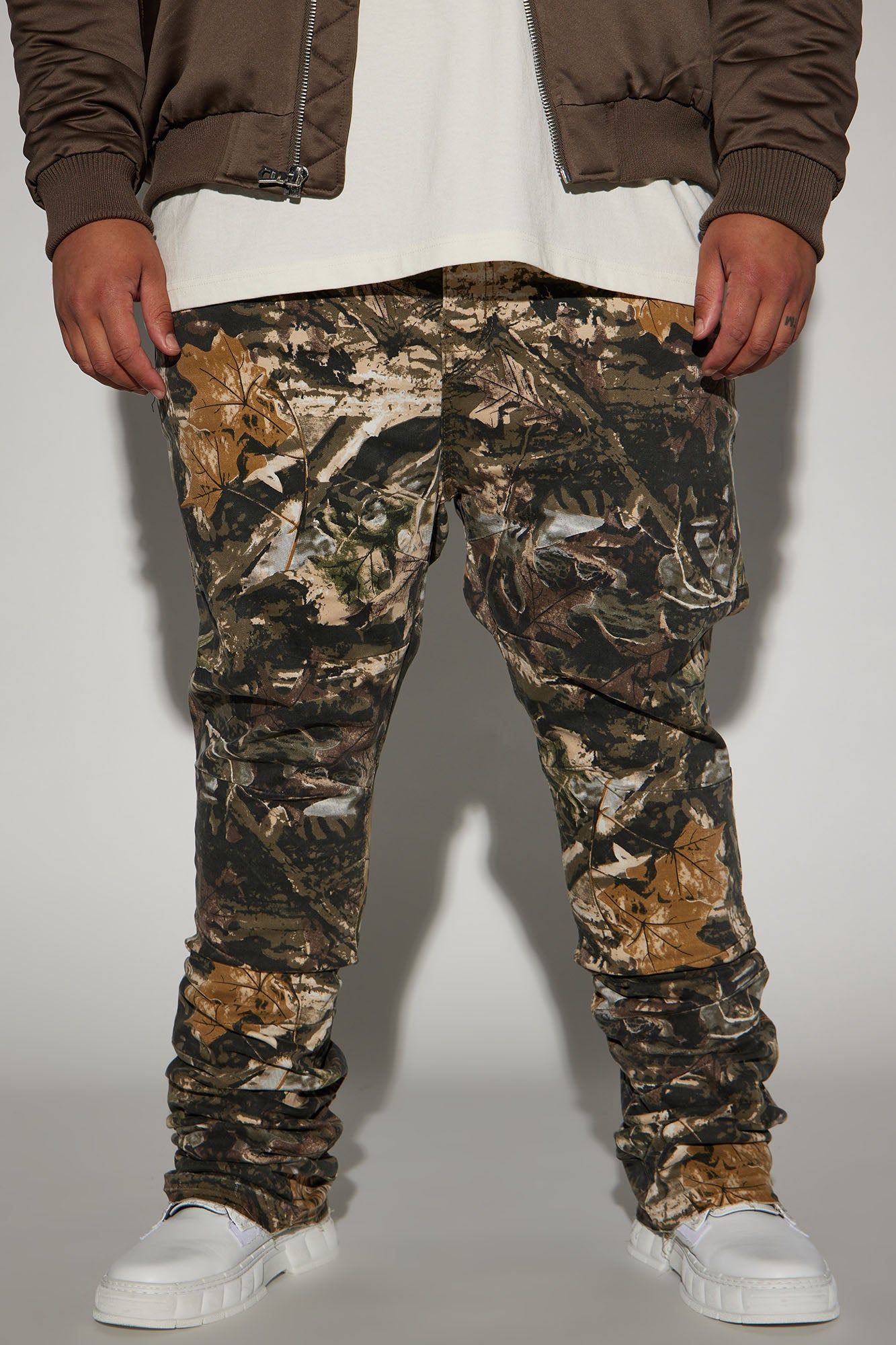 Been This Way Stacked Skinny Flare Pants - Camouflage sold by Fashion Nova product image thumbnail 2