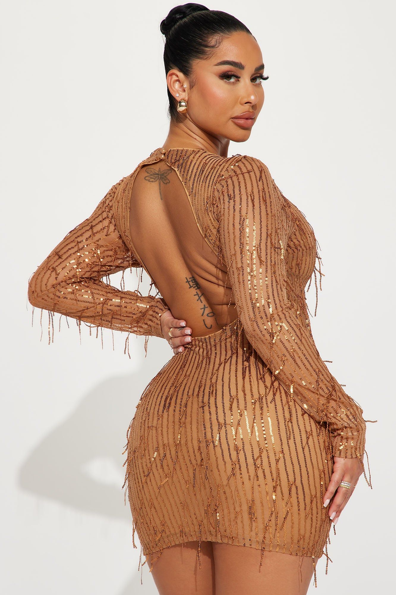 The Moment Sequin Mini Dress - Gold sold by Fashion Nova product image thumbnail 3