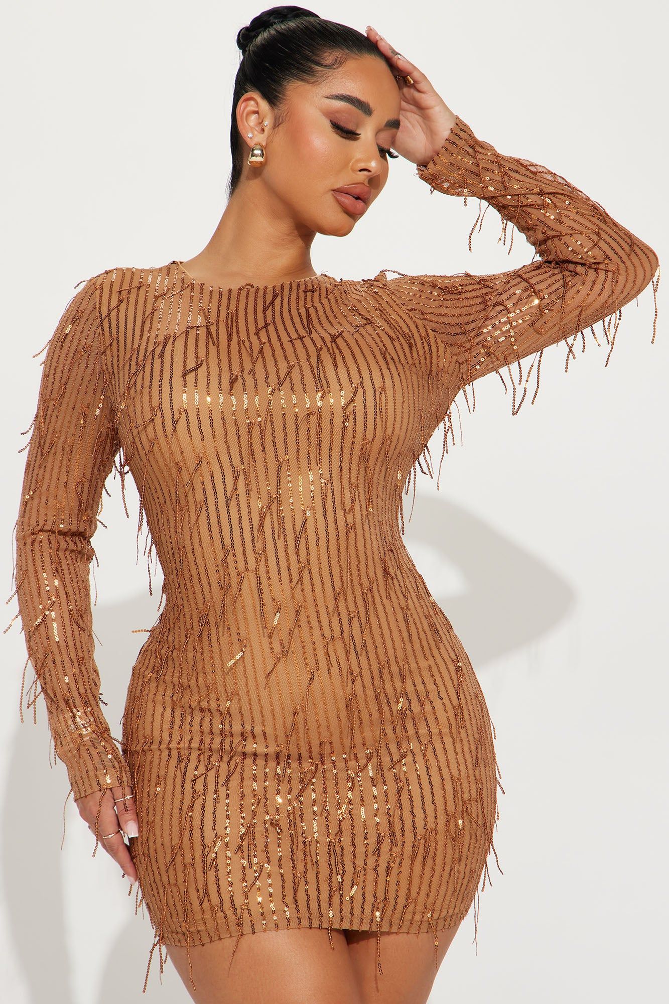 The Moment Sequin Mini Dress - Gold sold by Fashion Nova