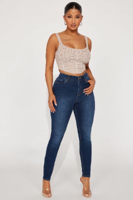 Always Involved Booty Lifting Stretch Skinny Jeans - Dark Wash sold by Fashion Nova