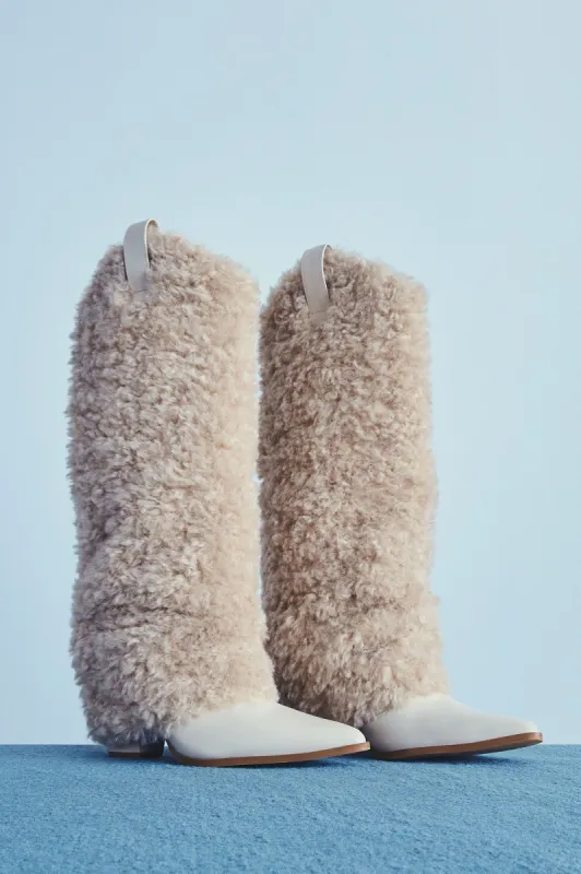 Just Warming Up Knee High Boots - Beige sold by Fashion Nova