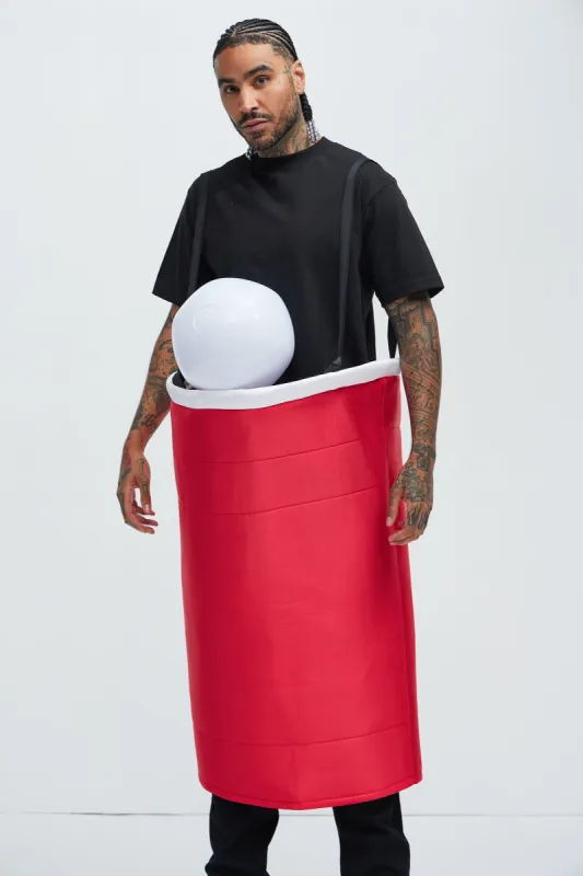 Red Beer Pong Cup & Ball 1 Piece Tunic Costume - Red sold by Fashion Nova