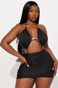 Dance With Me Rhinestone Skirt Set - Black sold by Fashion Nova