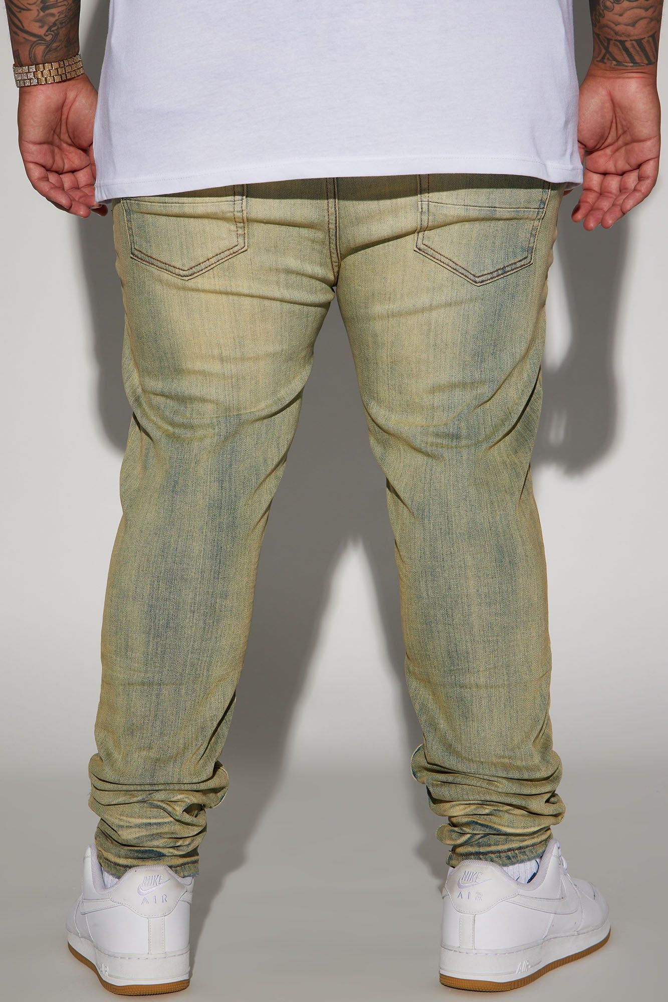 Leave It Ripped Stacked Skinny Jeans - Medium Blue Wash sold by Fashion Nova product image thumbnail 8