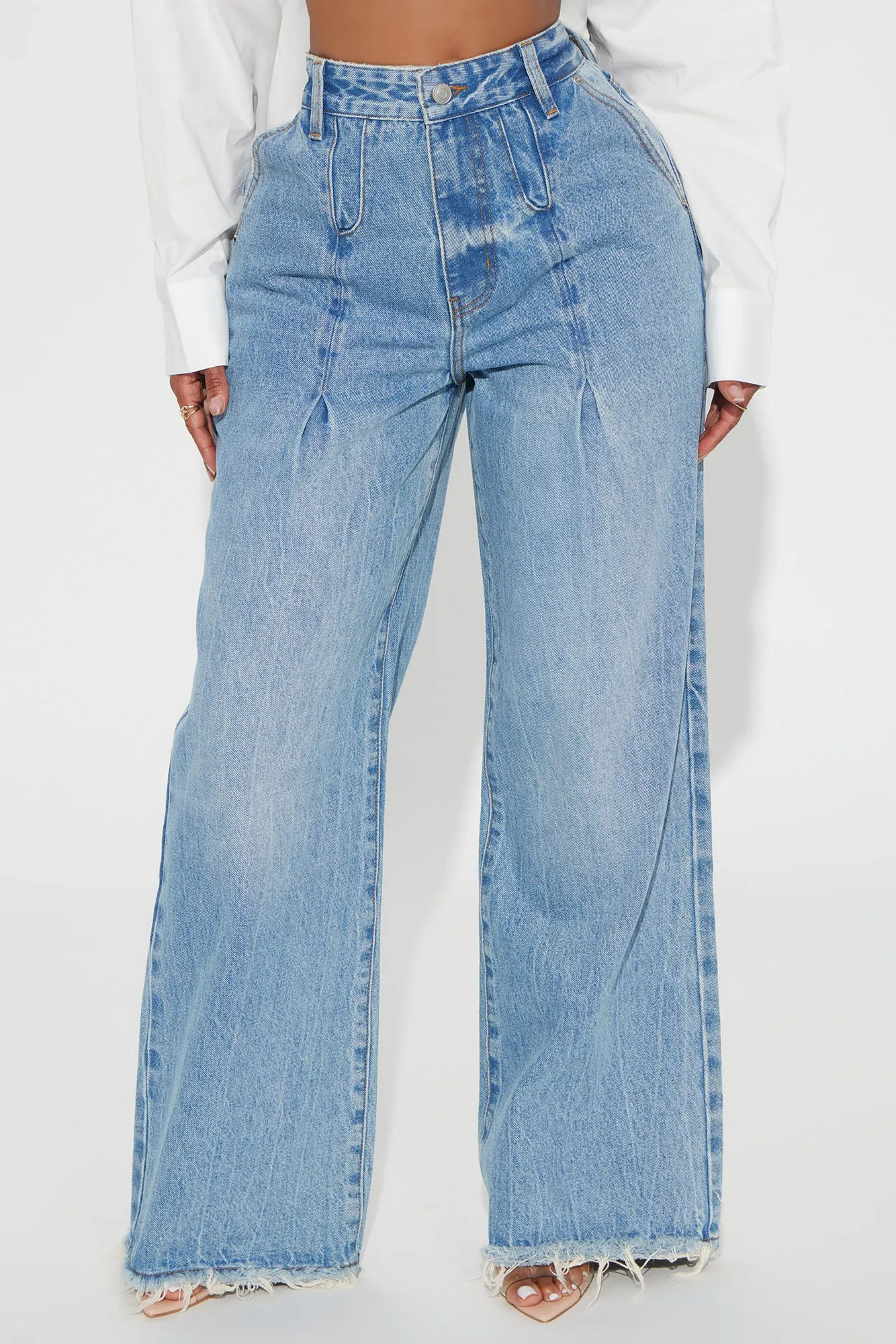 Such A Game Changer Pleated Trouser Jeans - Light Wash sold by Fashion Nova product image thumbnail 2