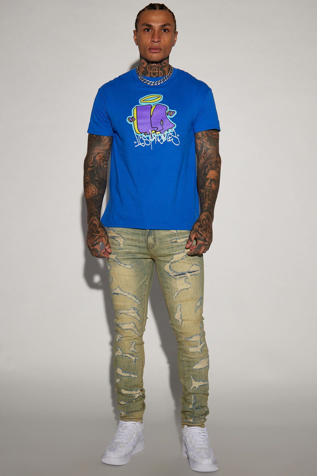 Leave It Ripped Stacked Skinny Jeans - Medium Blue Wash sold by Fashion Nova product image thumbnail 2