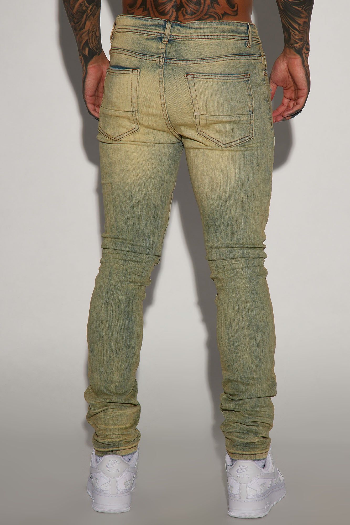 Leave It Ripped Stacked Skinny Jeans - Medium Blue Wash sold by Fashion Nova product image thumbnail 5