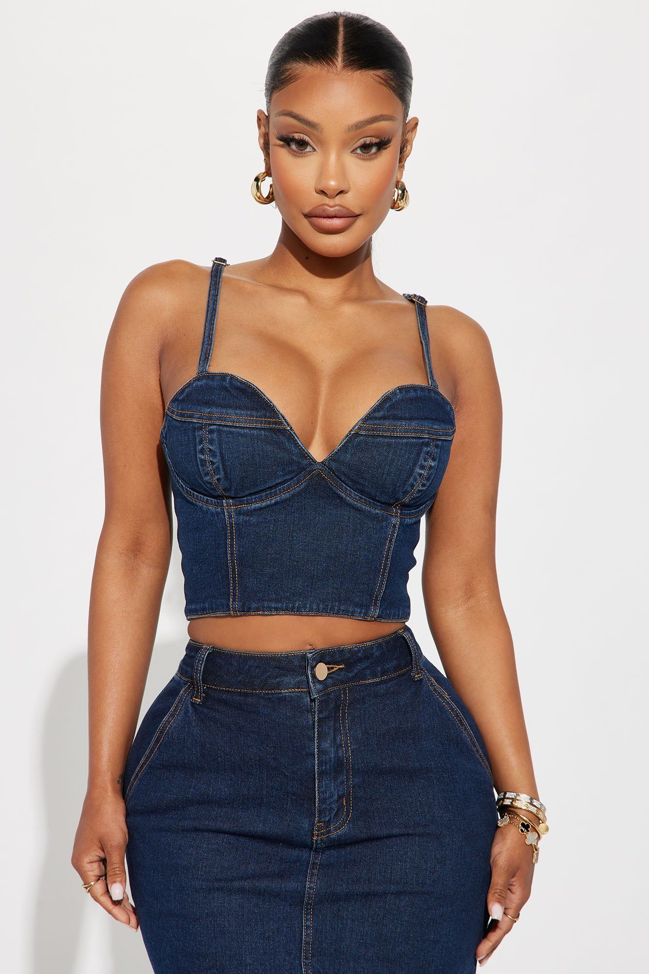 Ciarra Denim Skirt Set - Dark Denim sold by Fashion Nova product image thumbnail 2