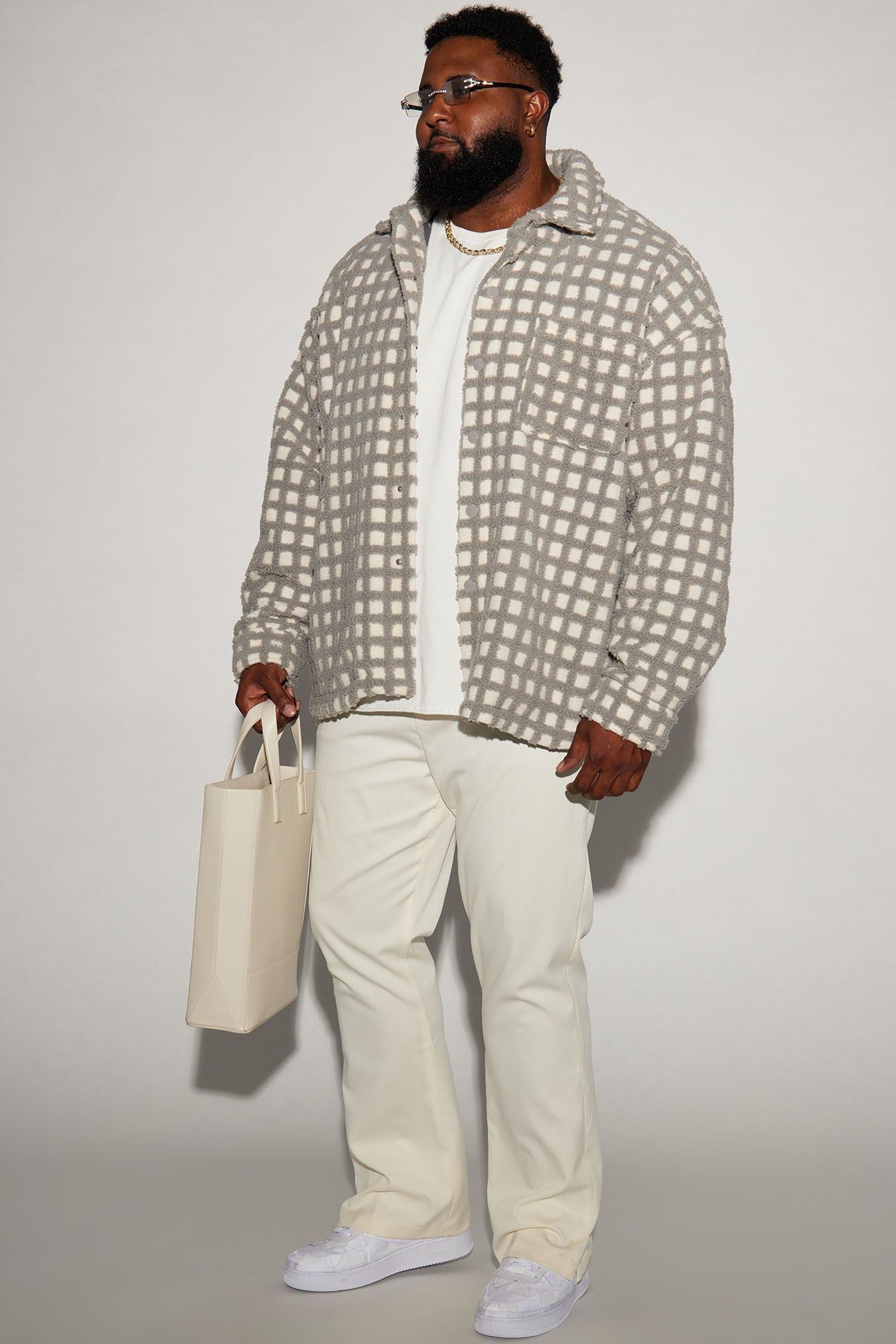 Checkmate Sherpa Shacket - Grey sold by Fashion Nova product image thumbnail 5