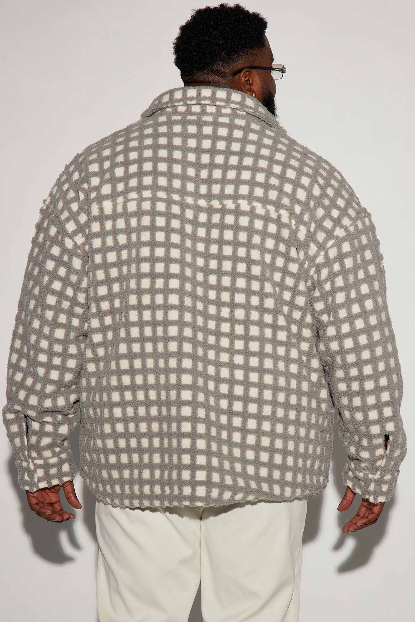 Checkmate Sherpa Shacket - Grey sold by Fashion Nova product image thumbnail 6