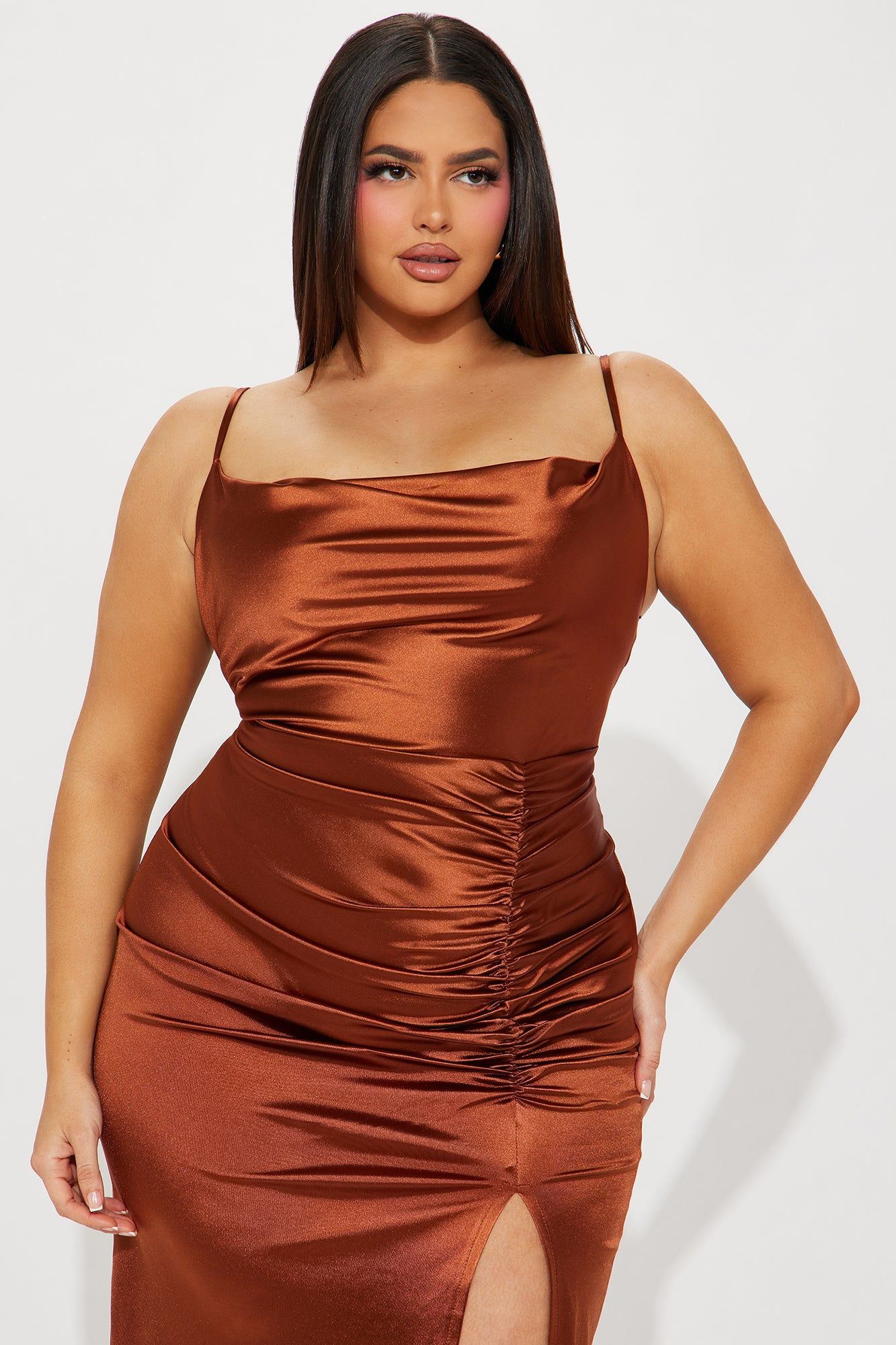 Maya Satin Gown - Cognac sold by Fashion Nova product image thumbnail 5