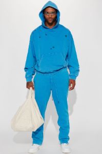 Tyson Ride It Out Straight Sweatpants - Blue sold by Fashion Nova