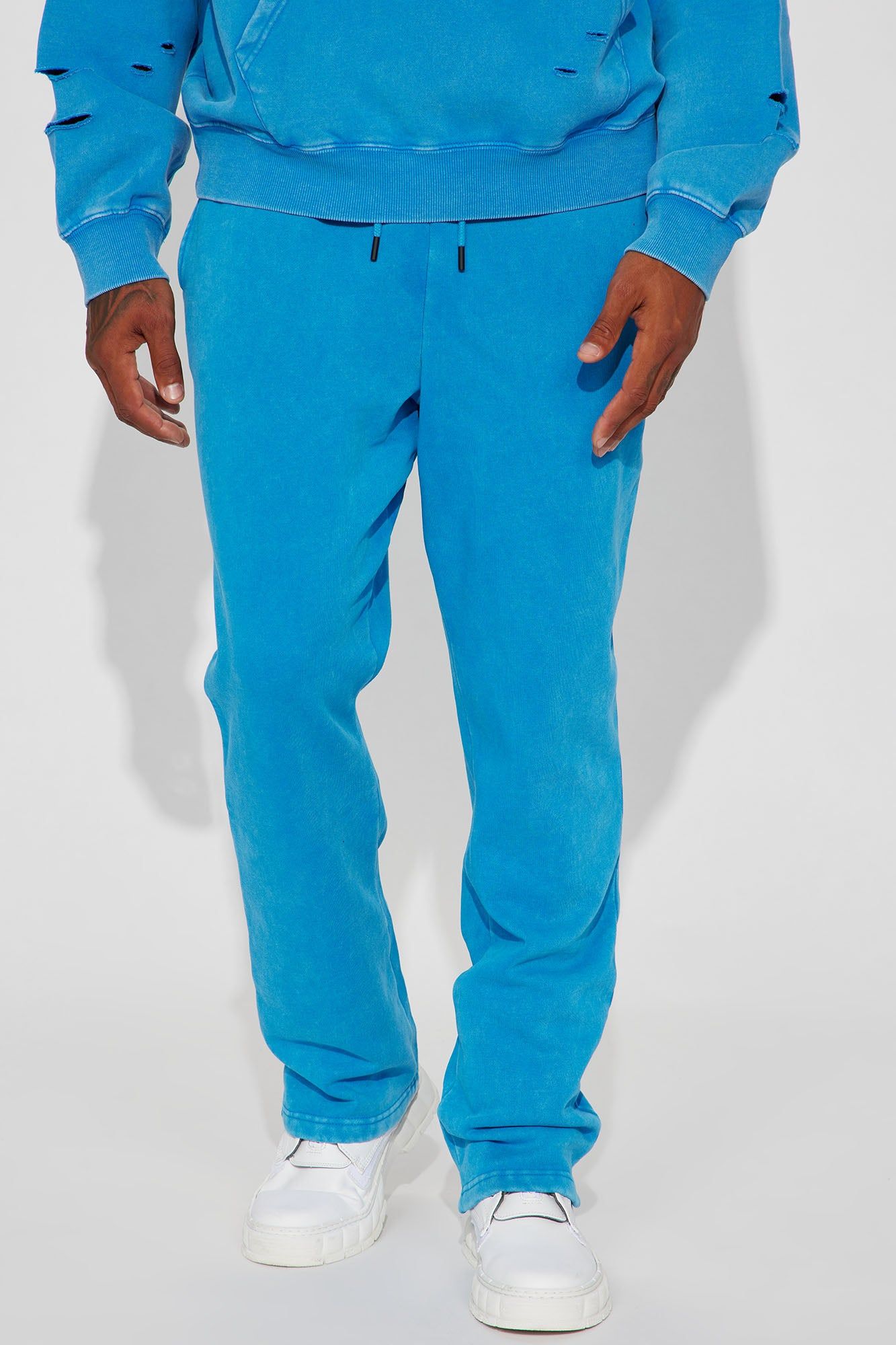 Tyson Ride It Out Straight Sweatpants - Blue sold by Fashion Nova