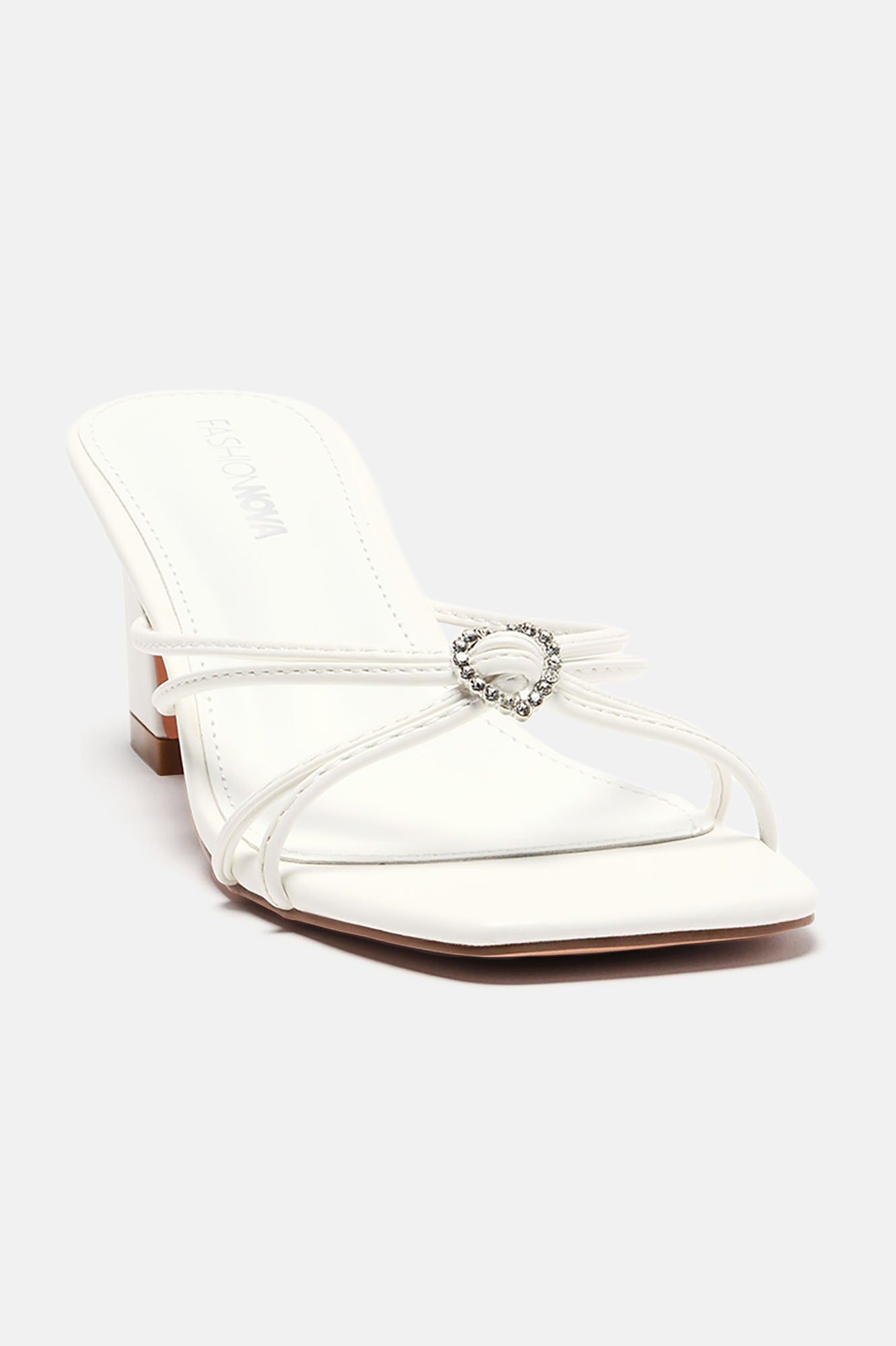 Dreamer Heart Mules - White sold by Fashion Nova product image thumbnail 2