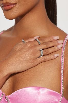 Got What It Takes 3 Piece Ring Set - Silver sold by Fashion Nova
