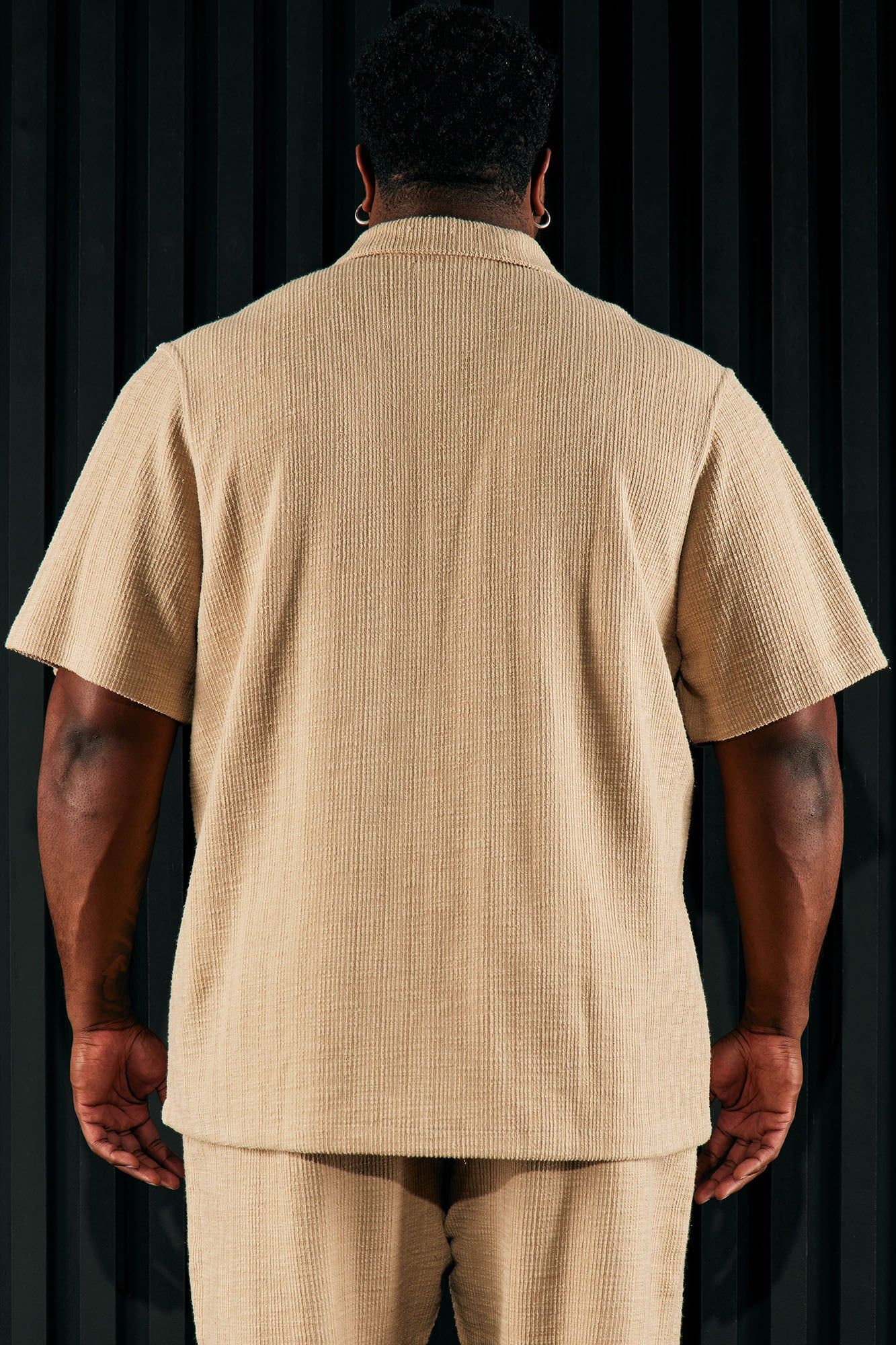 Dean Textured Short Sleeve Button Up Shirt - Tan sold by Fashion Nova product image thumbnail 6