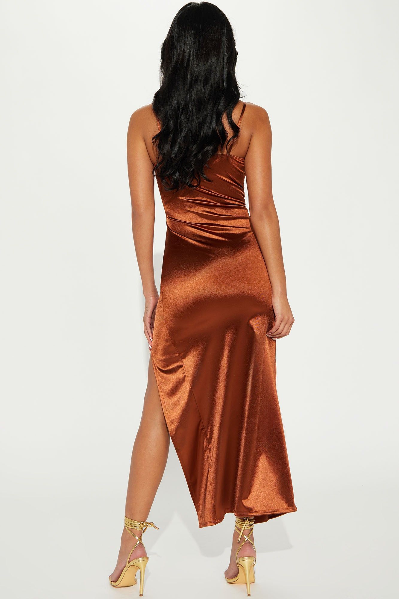 Maya Satin Gown - Cognac sold by Fashion Nova product image thumbnail 3