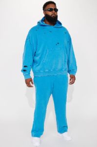 Tyson Ride It Out Straight Sweatpants - Blue sold by Fashion Nova