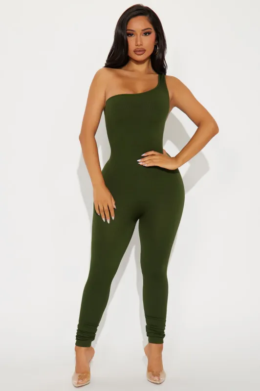 Sienna Seamless Jumpsuit - Olive sold by Fashion Nova