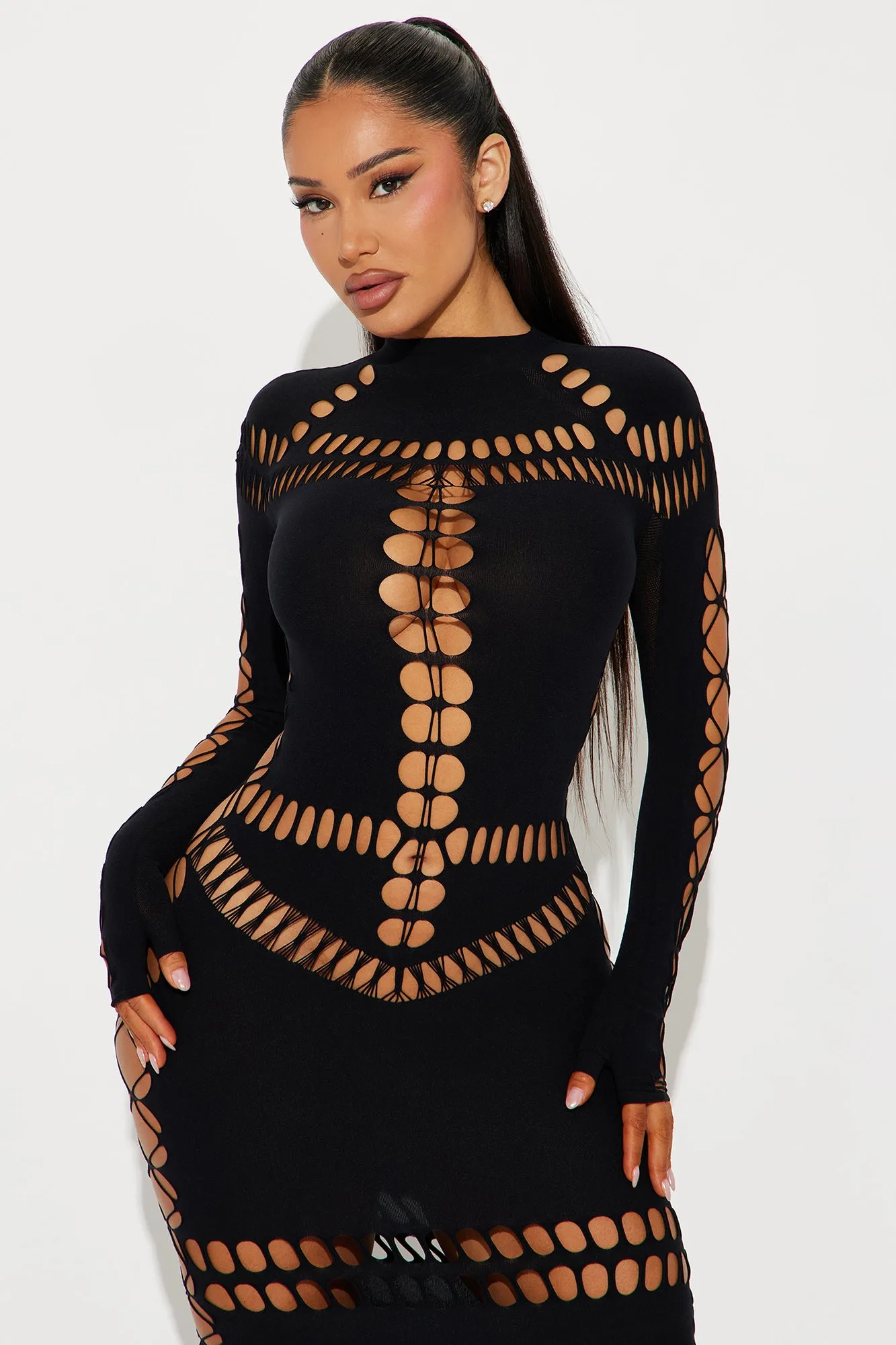 Stephanie Seamless Cut Out Maxi Dress - Black sold by Fashion Nova product image thumbnail 2