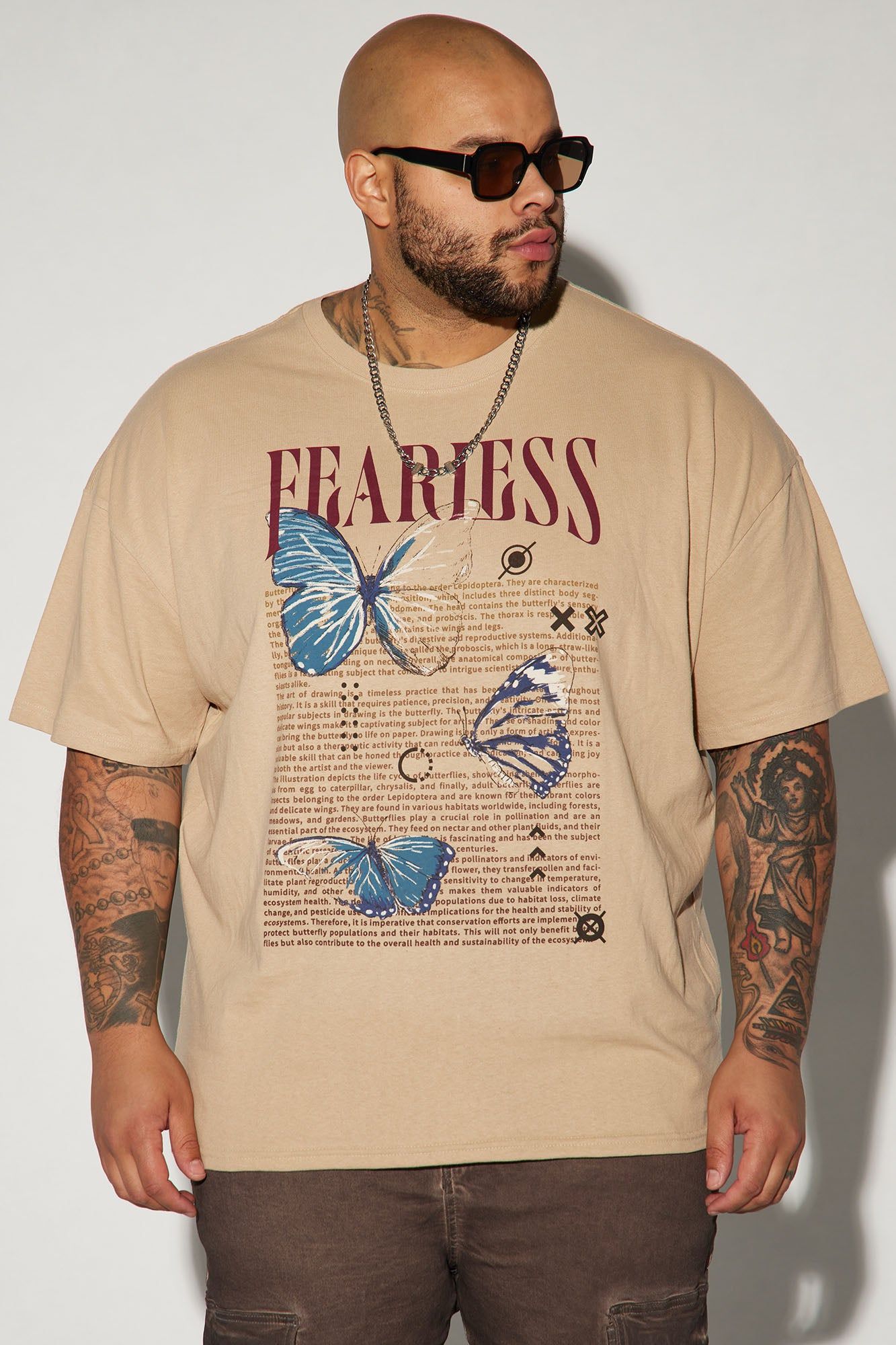 Fearless Butterfly Oversized Short Sleeve Tee - Tan sold by Fashion Nova product image thumbnail 4