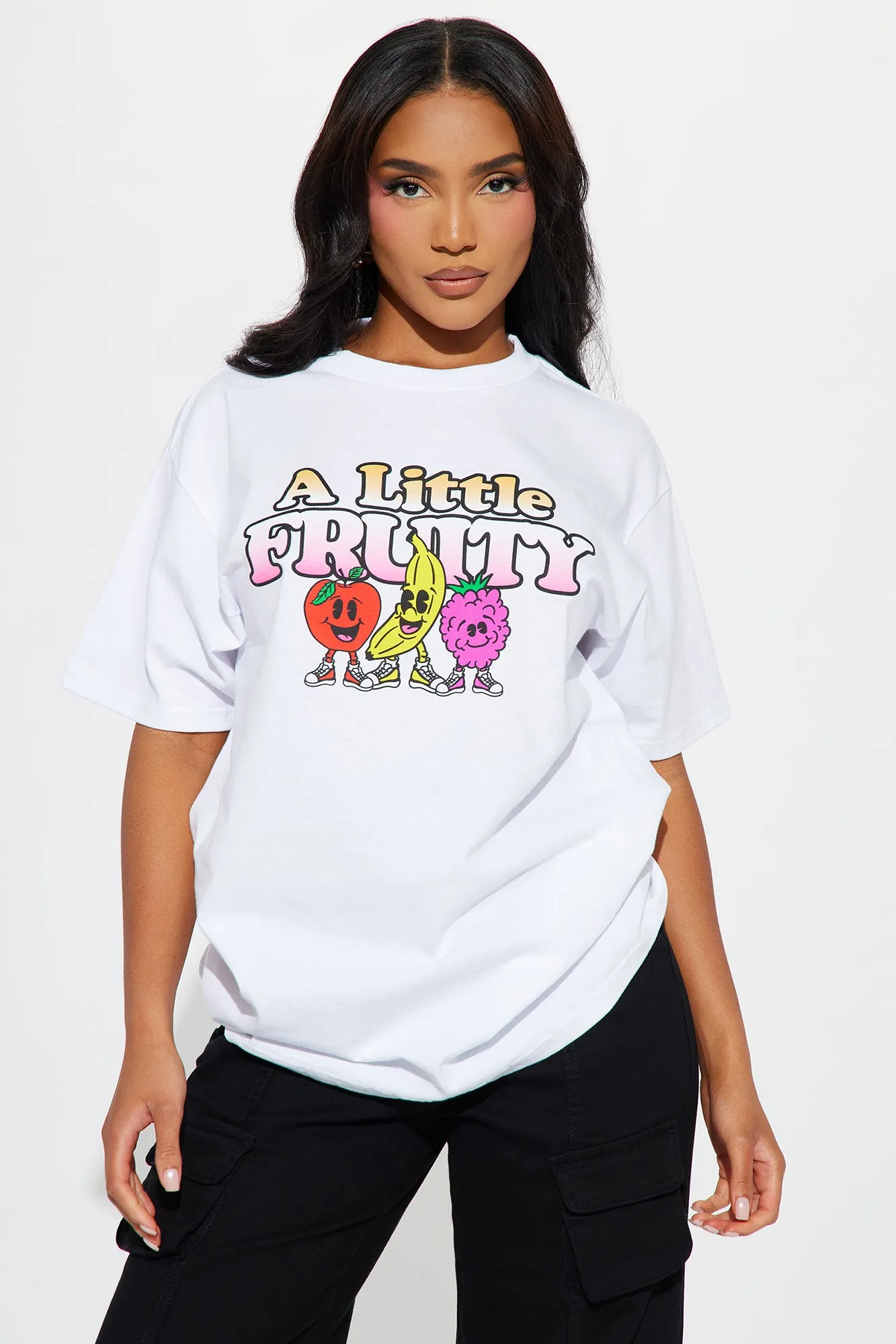 A Little Fruity Graphic Tee - White sold by Fashion Nova