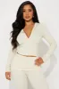 Kya Textured Knit Hoodie Pant Set - Cream sold by Fashion Nova