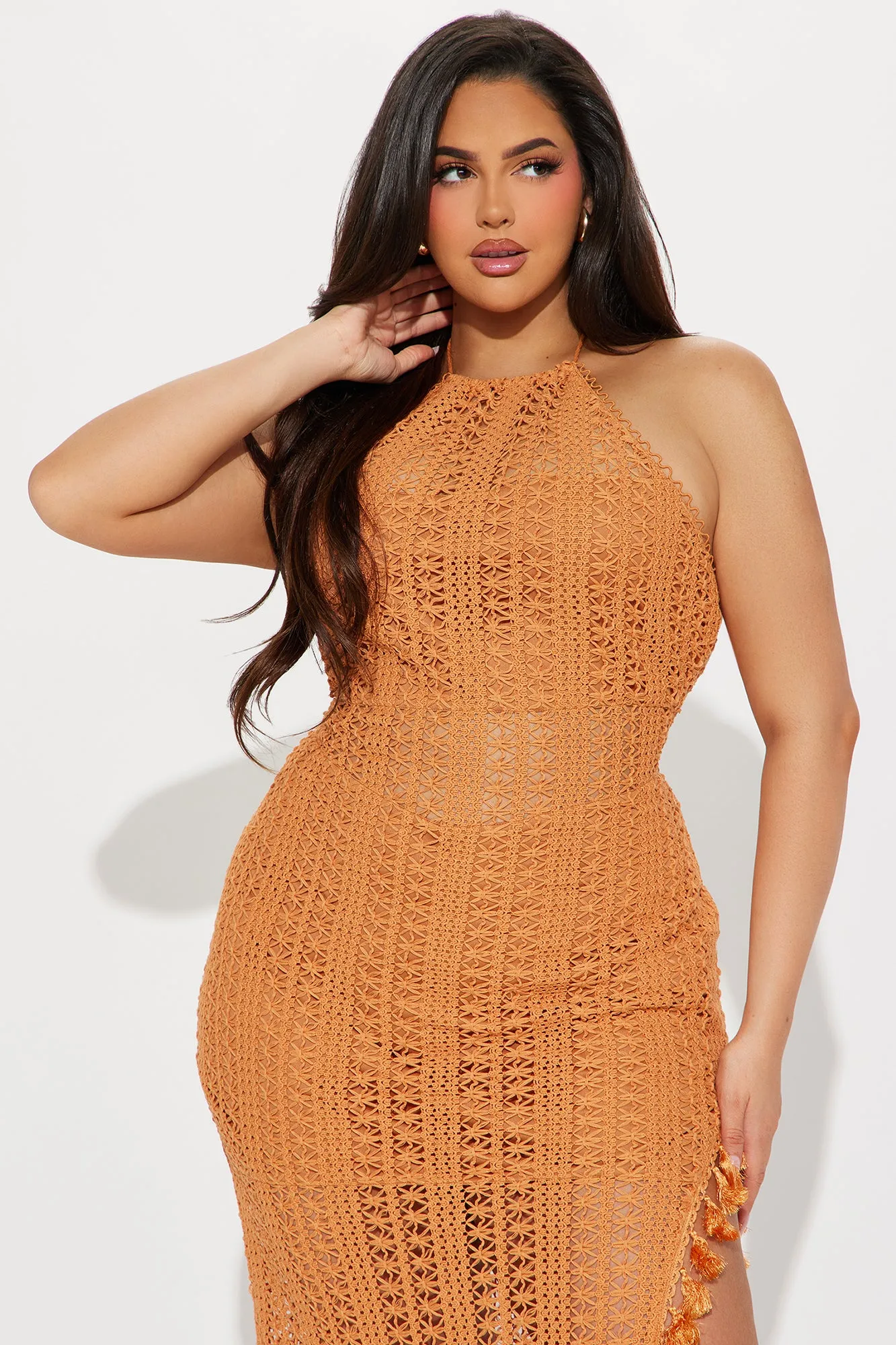 Havanna Crochet Maxi Dress - Marsala sold by Fashion Nova product image thumbnail 5