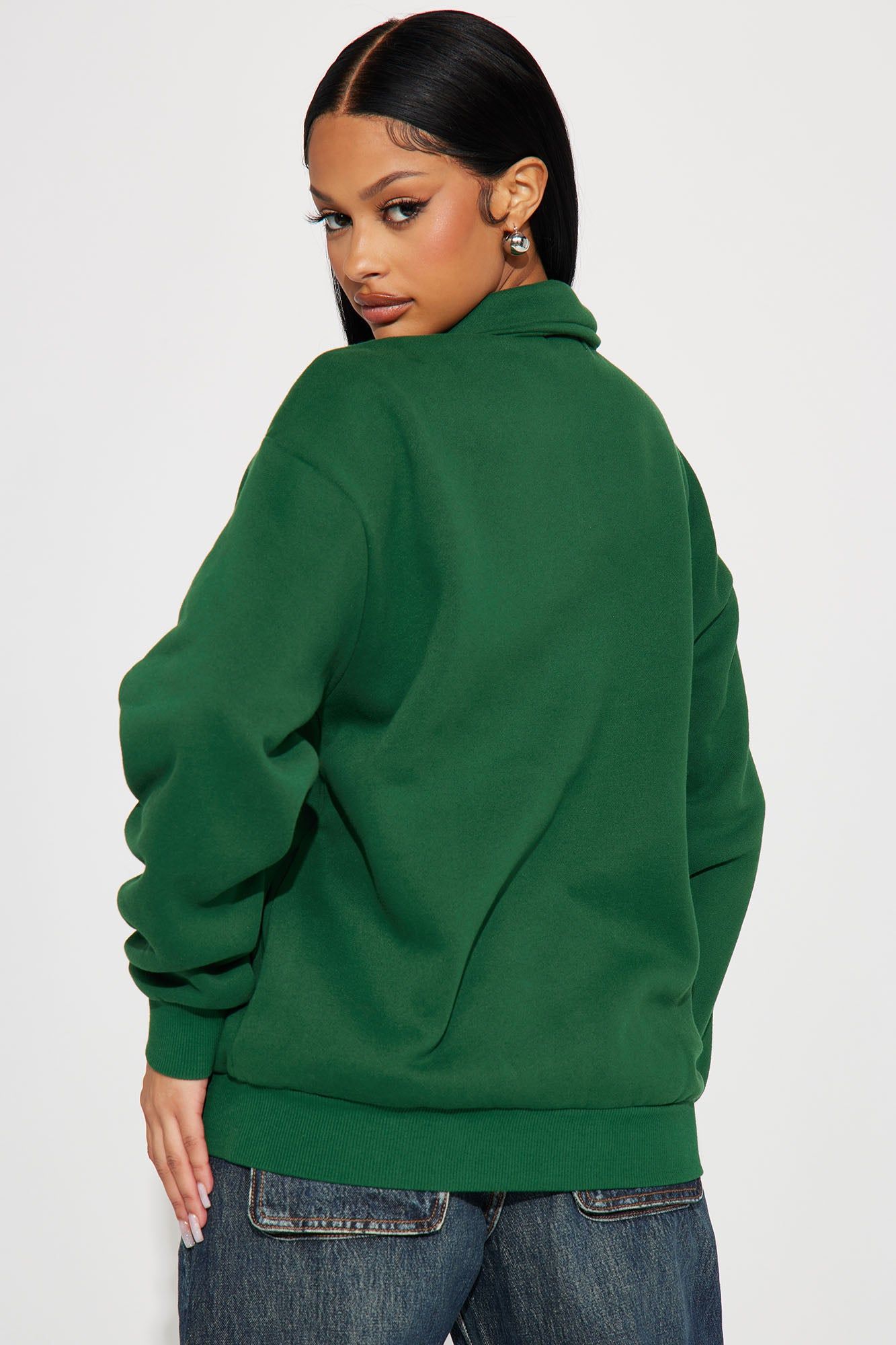 Vintage NY Half Zip Sweatshirt - Green sold by Fashion Nova product image thumbnail 4