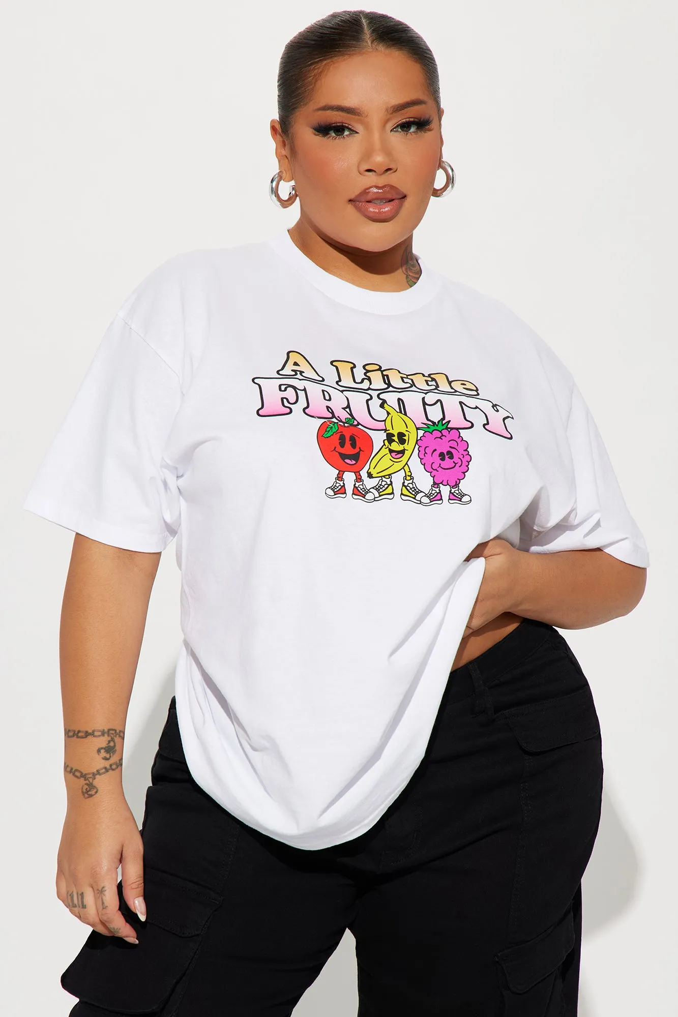 A Little Fruity Graphic Tee - White sold by Fashion Nova product image thumbnail 4