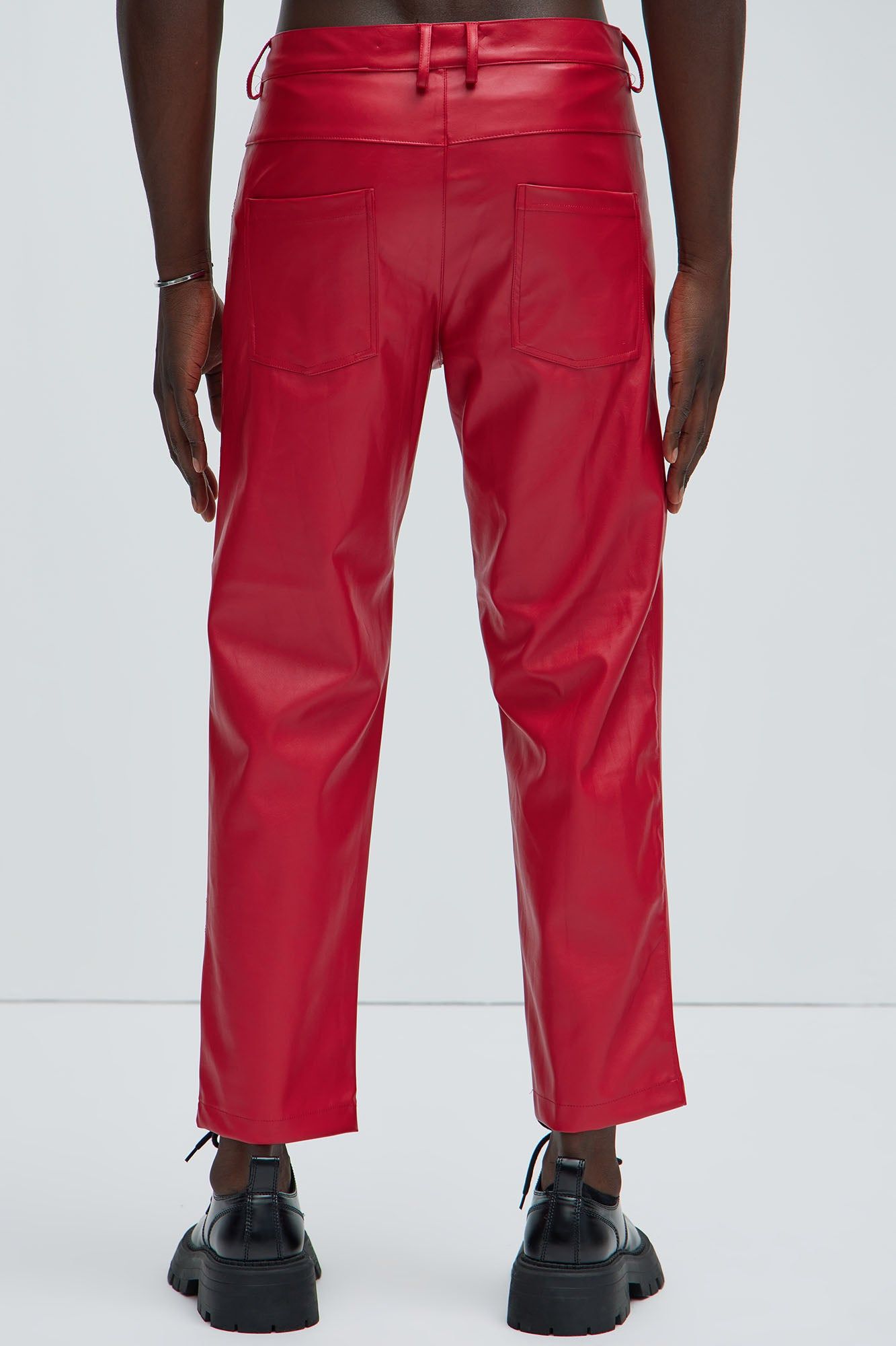 Put Me On Faux Leather Cropped Straight Pants - Red sold by Fashion Nova product image thumbnail 4