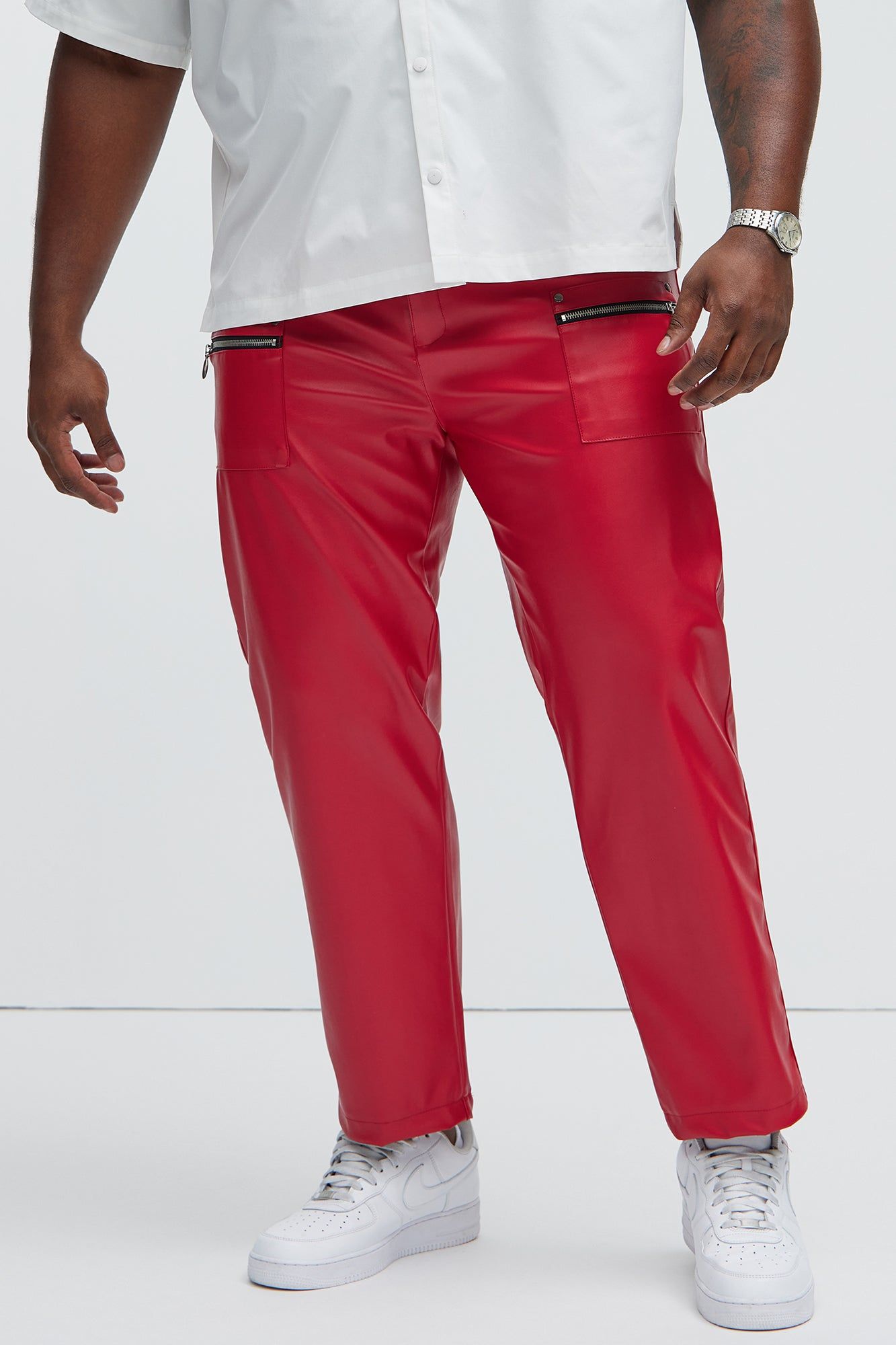 Put Me On Faux Leather Cropped Straight Pants - Red sold by Fashion Nova product image thumbnail 5