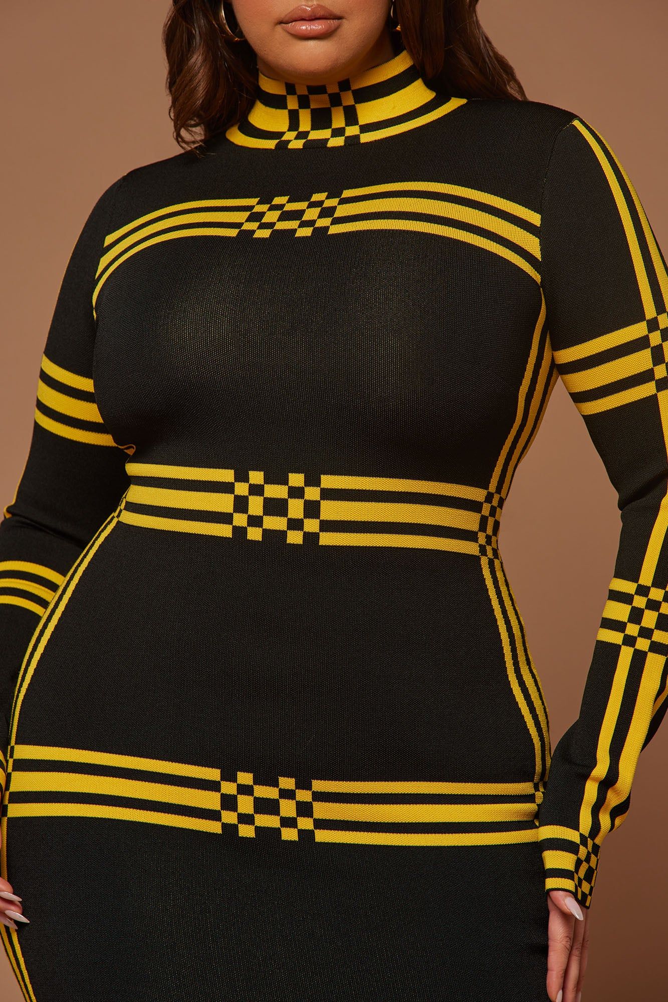 Abbie Knit Midi Dress - Black/Yellow sold by Fashion Nova product image thumbnail 3