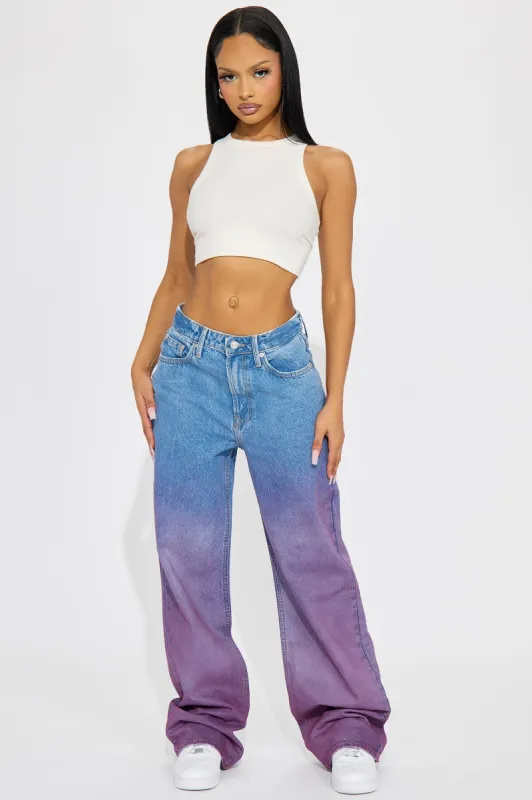 Amala Gradient Straight Leg Jeans - Purple sold by Fashion Nova