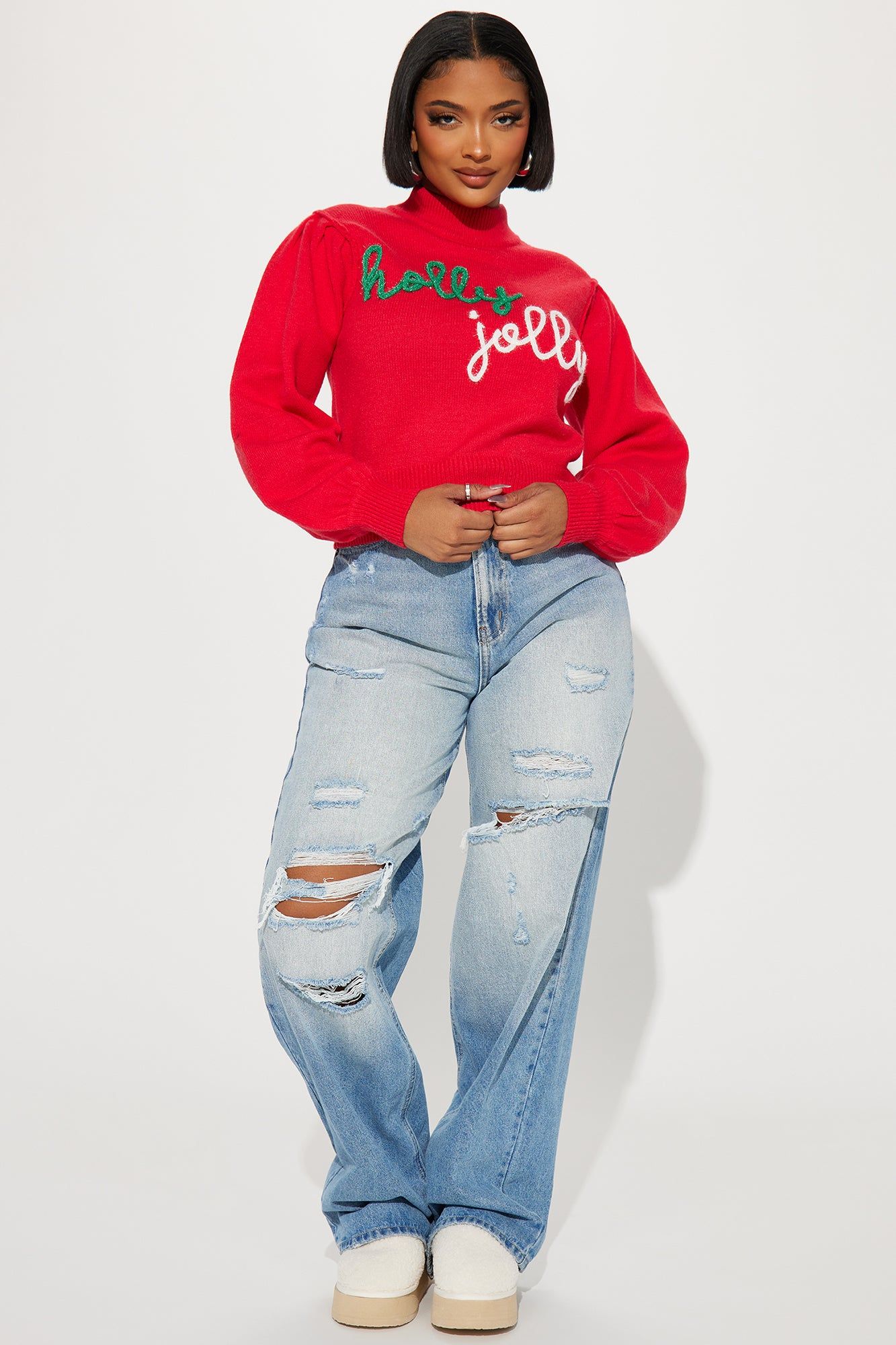 Holly Jolly Sweater - Red/combo sold by Fashion Nova product image thumbnail 2
