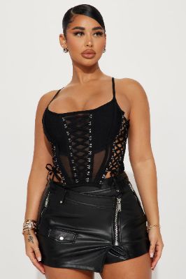 Your Midnight Dream Corset Top - Black sold by Fashion Nova
