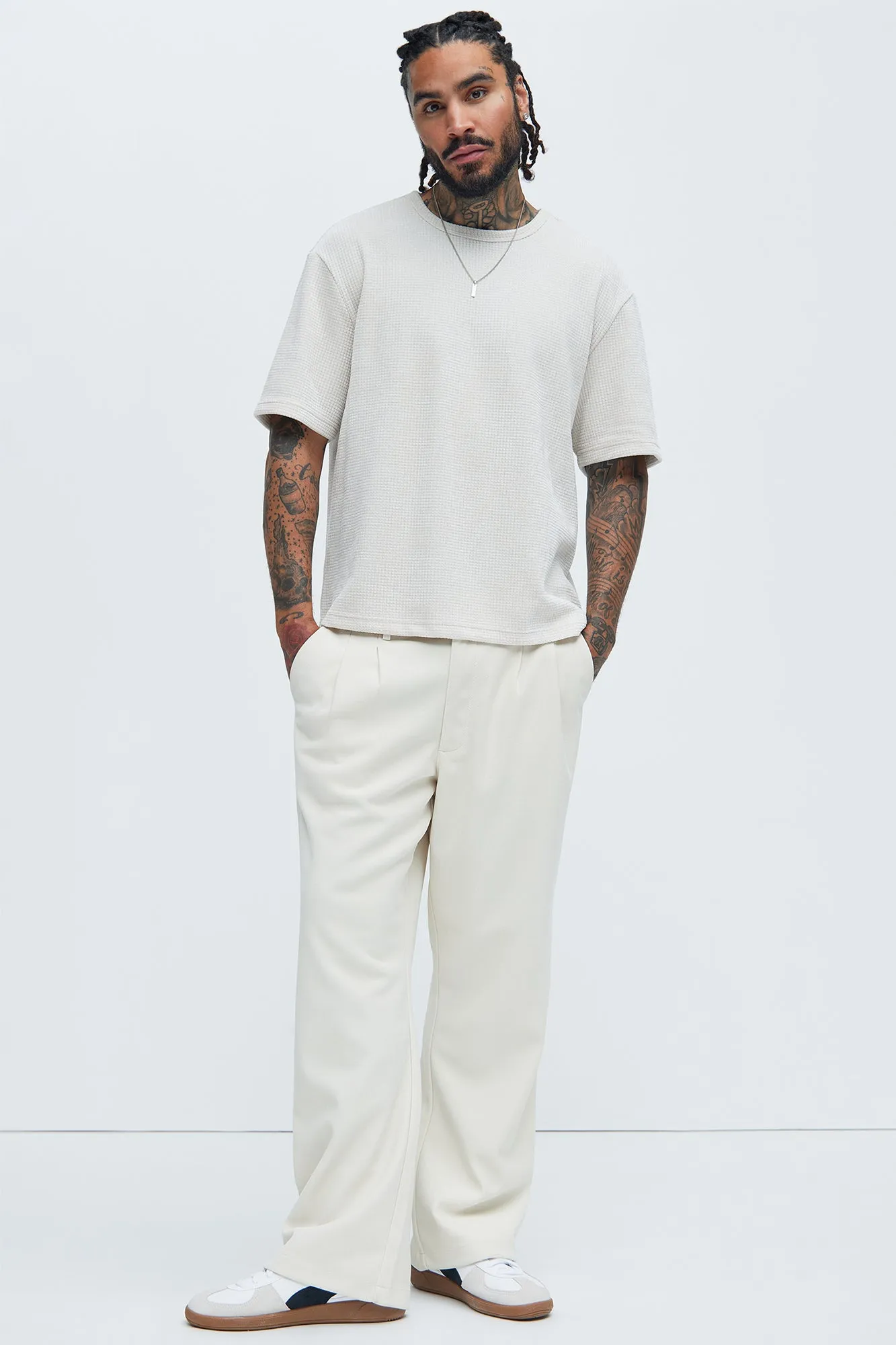 Greeenville Waffle Knit Relaxed Short Sleeve Tee - Cream sold by Fashion Nova product image thumbnail 2